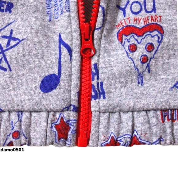 NWT Joe Fresh Toddler Gray & Purple Graphic Hoodie - Picture 4 of 11